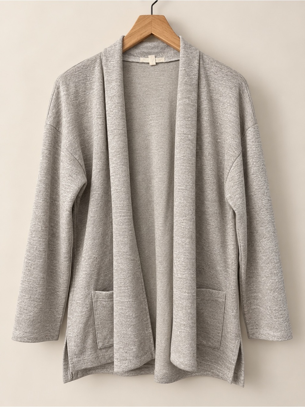 Eileen Fisher | Linen Cotton Blend Open Front Drop Shoulder Cardigan